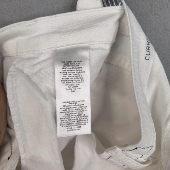 Current Elliott Jeans Womens 29 White The Flip Flop Mid Rise Flare Frayed Hem - Picture 7 of 13